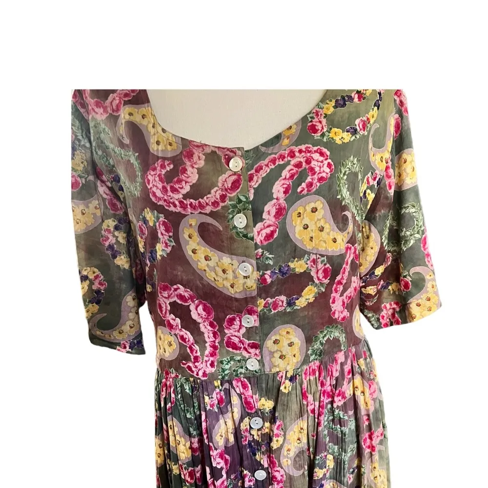 Vintage Paisley, cottage core maxi dress Size 1X - Image 2