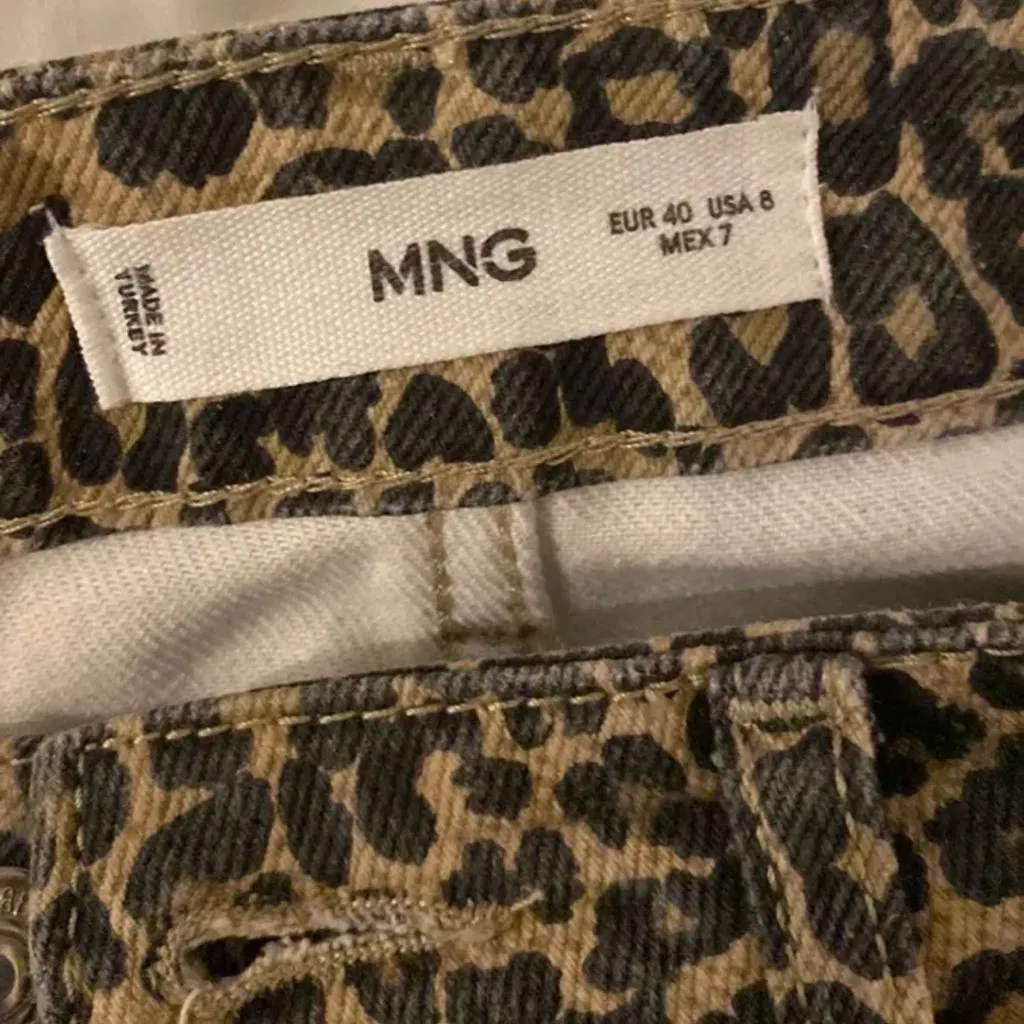 Mango Leopard Print Straight Leg Jeans - Image 3