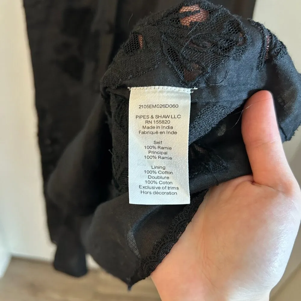 Veronica Beard Trina Embroidered Midi Dress in Black Size 4 - Image 8