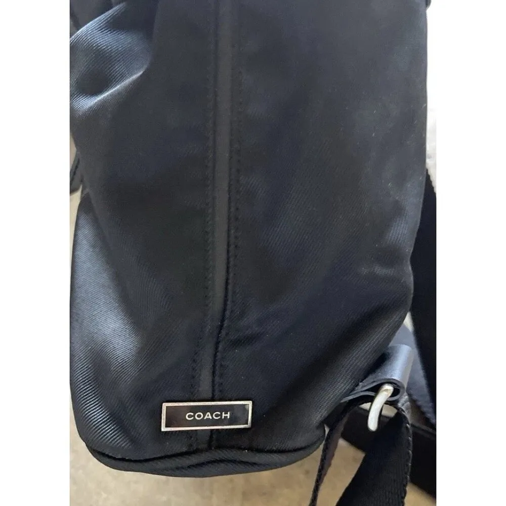 Vintage Coach Black Nylon Mini Backpack Leather Cargo Backpack Travel - Image 8