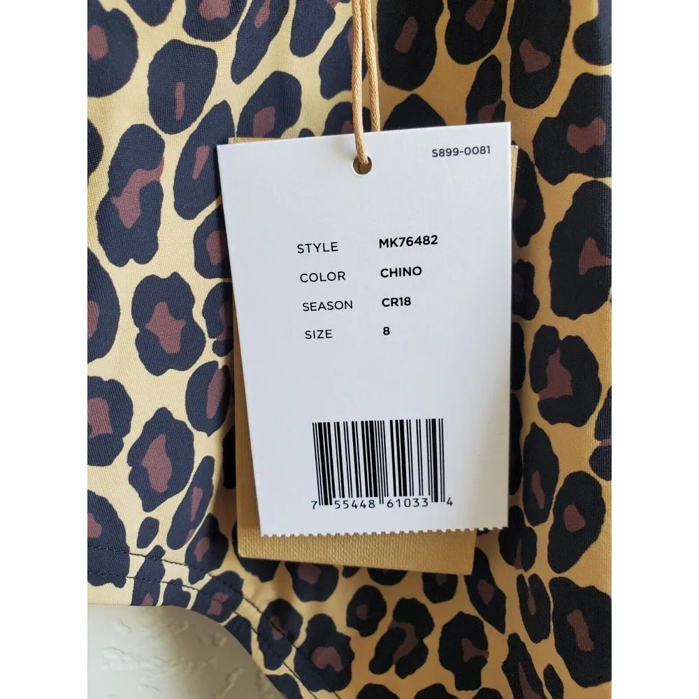 Michael Kors Leopard One-Piece Swimsuit SIZE 8 Caramel/Black/Brown Chino… - Image 5