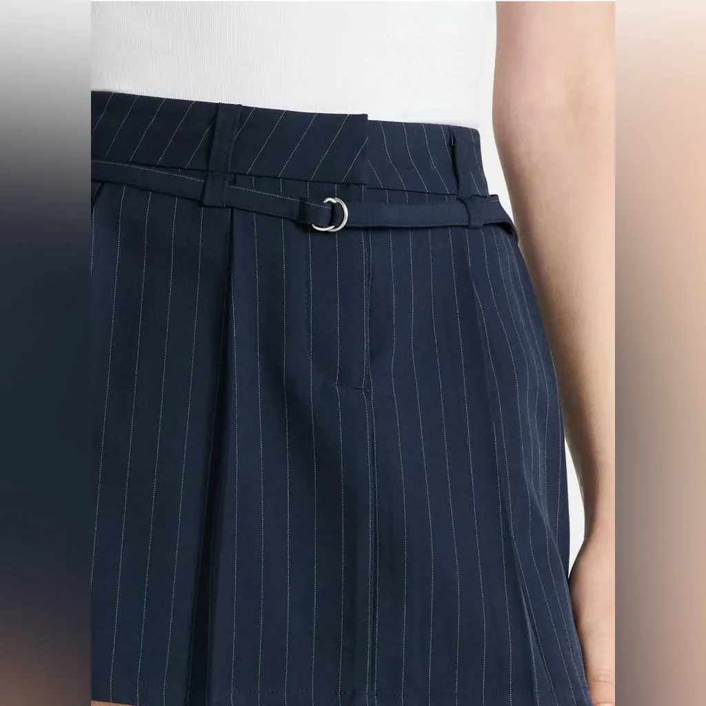 No Boundaries NWT - Pleated Navy Pinstripe Mini Skirt. - Image 4