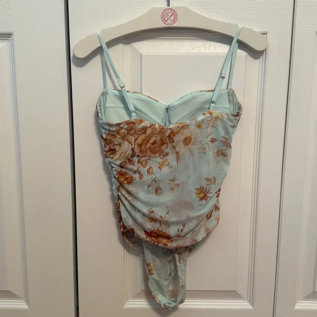 Abercrombie & Fitch Bra Free Mesh Bodysuit in Floral - Image 3