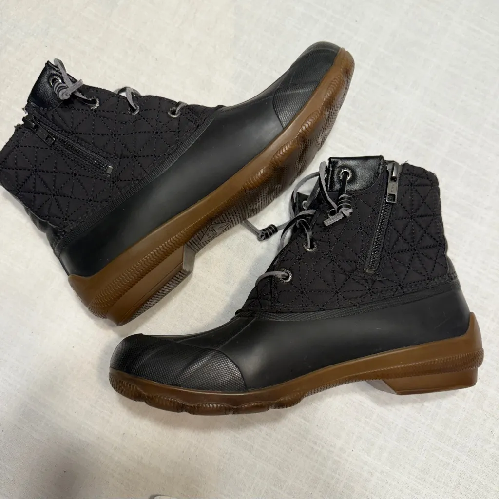 Sperry Syren Gulf Waterproof Lace Up Black  Quilted Womens Waterproof Boots 9 - Image 8