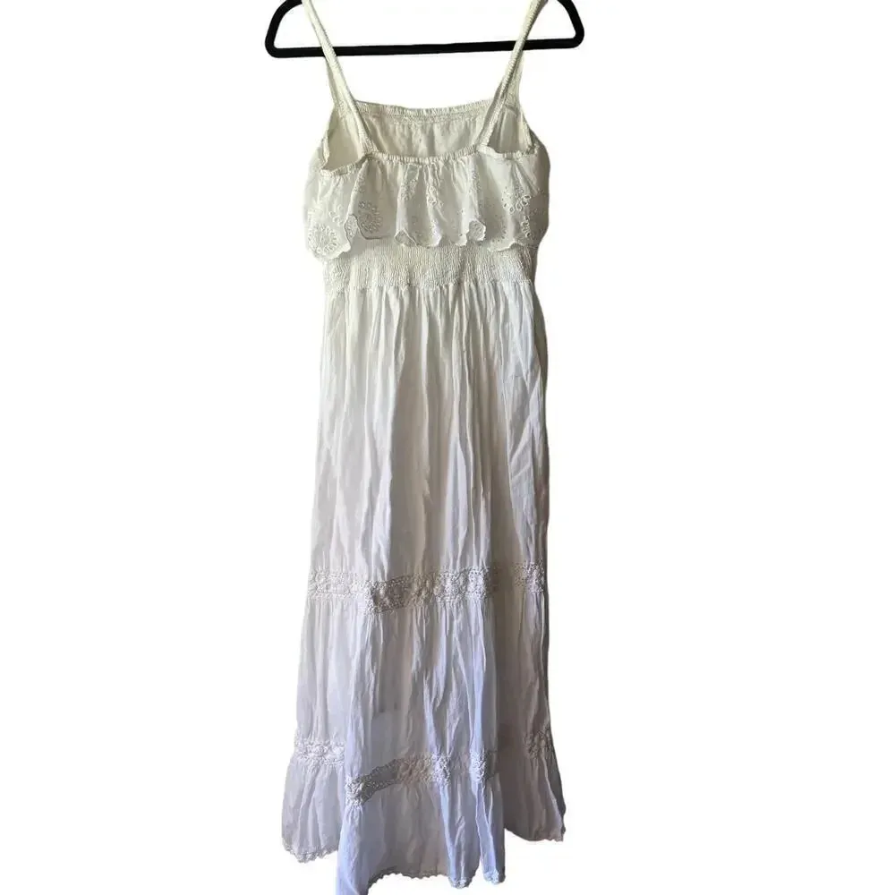 Magic M 100% Cotton eyelet coastal cowgirl wedding feminine sundress lined - Image 4