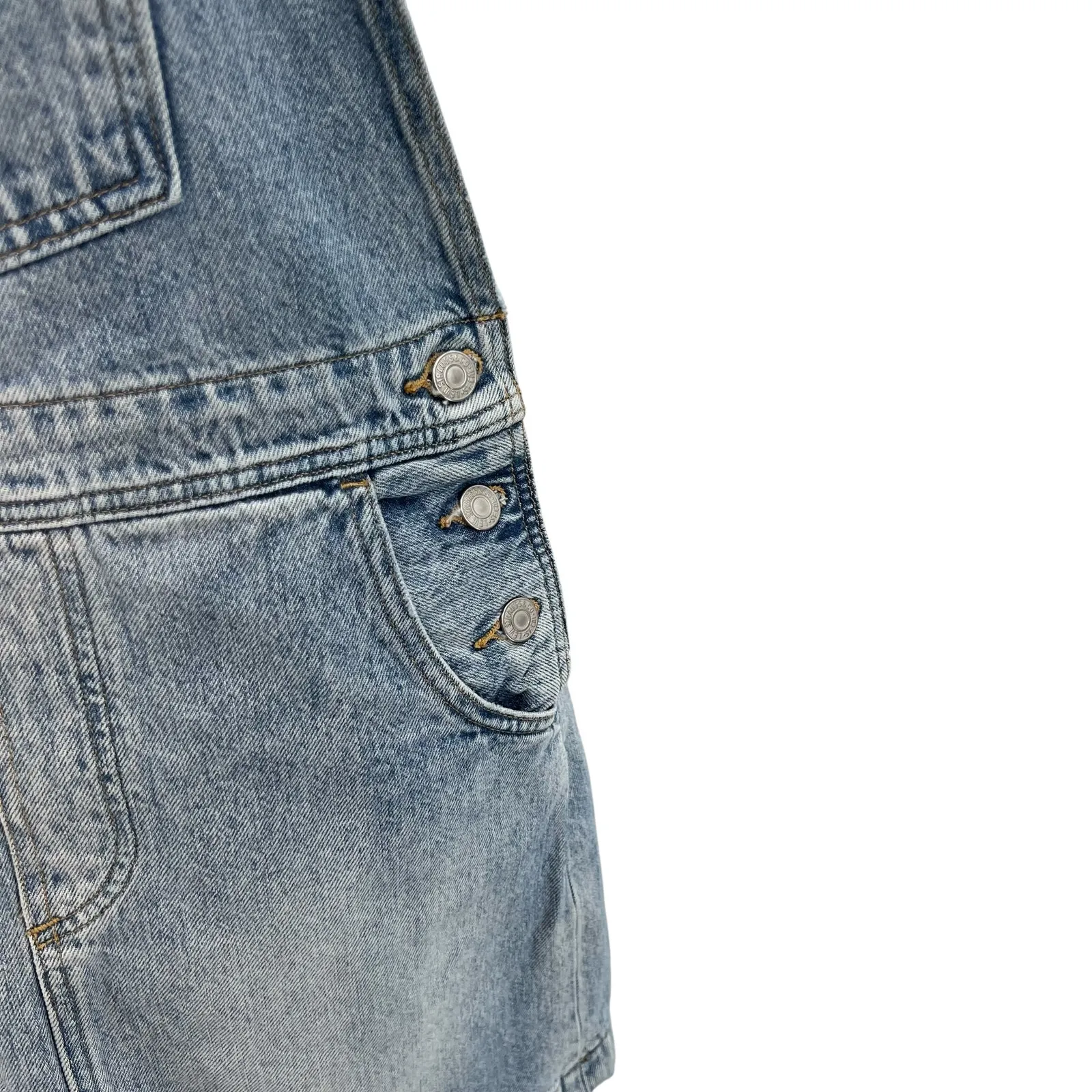Levi's Norah Skirtall‎ Dress Overall Mini Cotton Denim Blue Size XS - Image 8