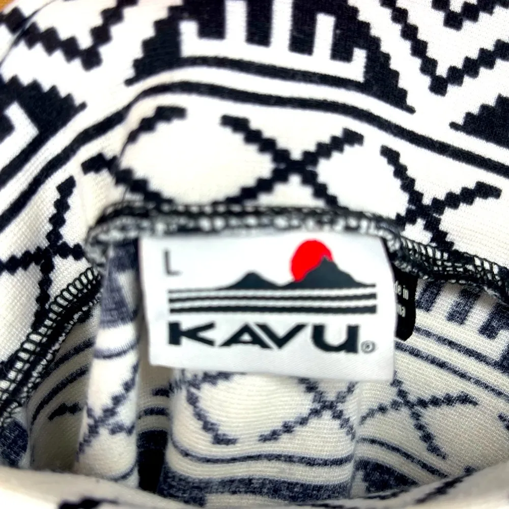 Kavu Black White A-Line Tribal Print Hiking Outdoor Skirt Women’s Size Large L - Image 4