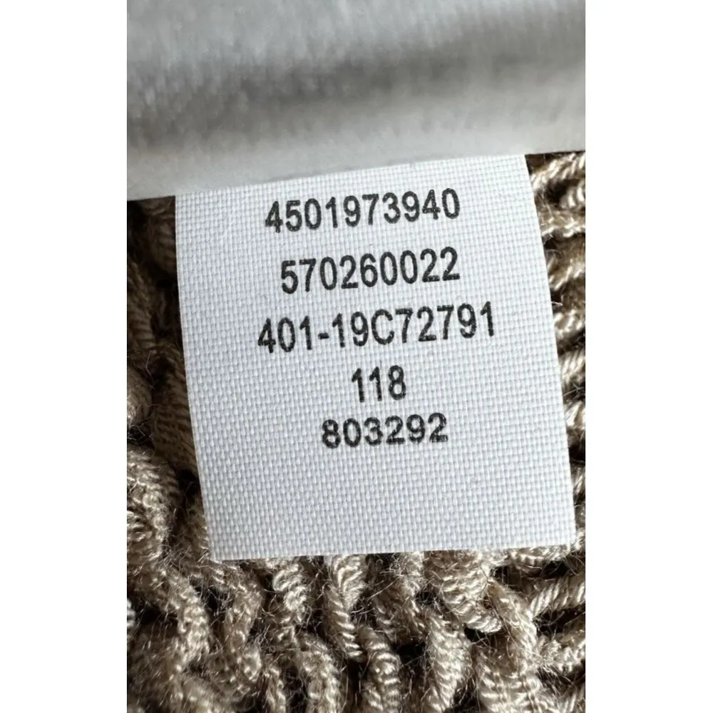 Chico's Chico’s Open Knit Poncho Asymmetric Open Side S/M Oatmeal Beige Boho Chic Beachy - Image 6