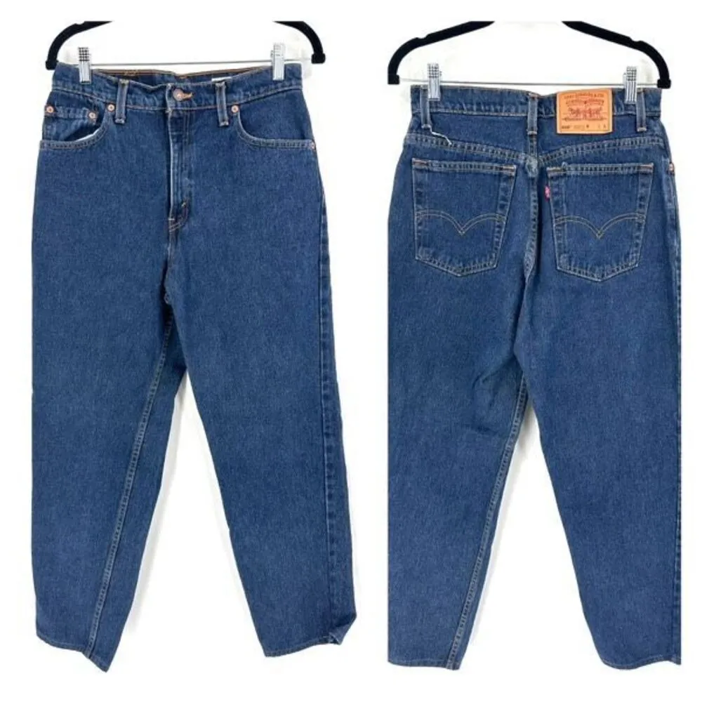 Vintage 90s  550 Relaxed Fit Tapered Leg Dark High Rise Mom Jeans Size 10 - Image 3