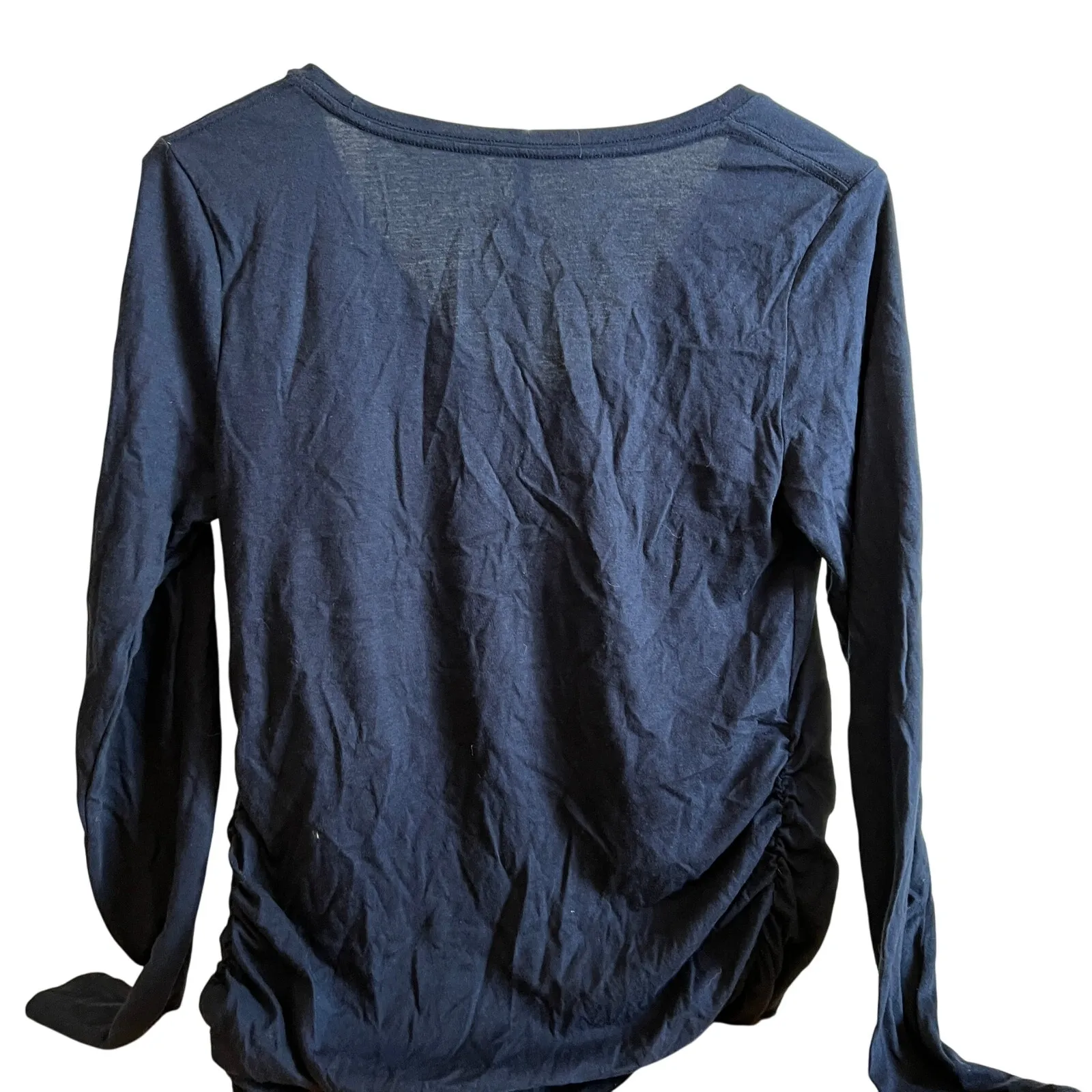 Isabel Maternity Navy Long Sleeve Side Shirred T-Shirt - Size Medium - NWT - Image 6