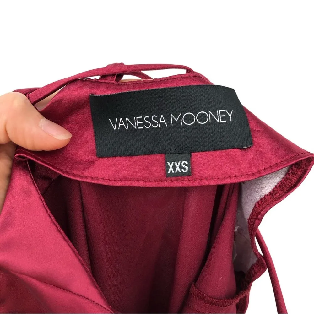 VANESSA MOONEY Lala Satin Slip Dress Burgundy XXS - Image 6