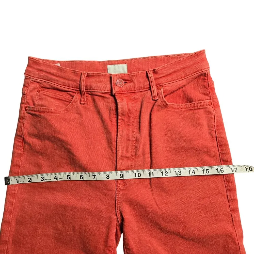 Mother The Swooner Rascal Ankle Fray in Flame Scarlett Size: 28 Orange - Image 6