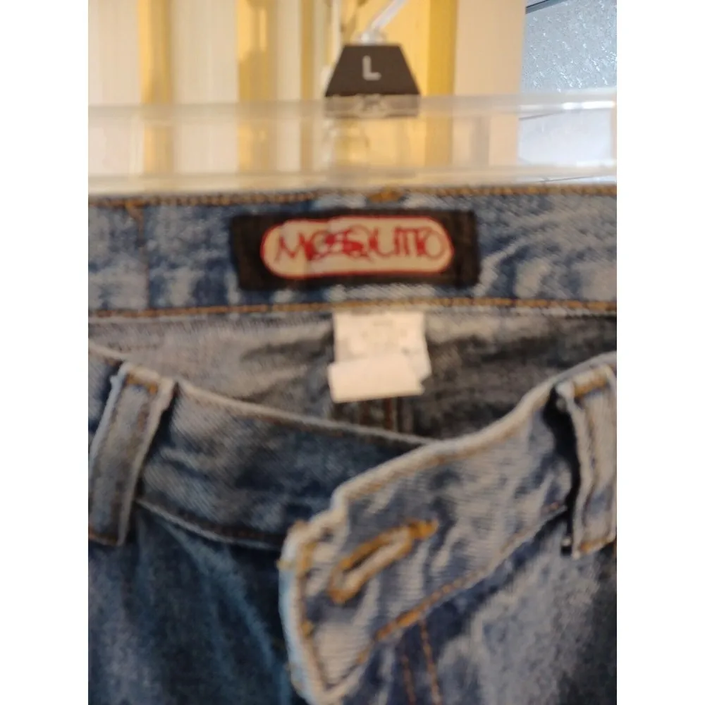 Mosquito Womens Jeans Size 5/6 Flare Embellished Hem Mid Rise 5 Pocket B… Blue - Image 2