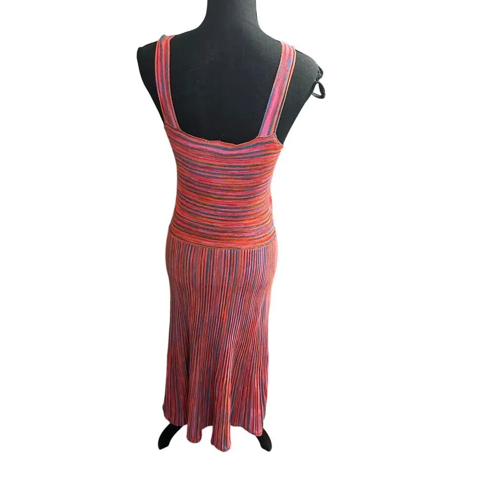 Scoop Micro Stripe Midi Dress Pink - Image 6