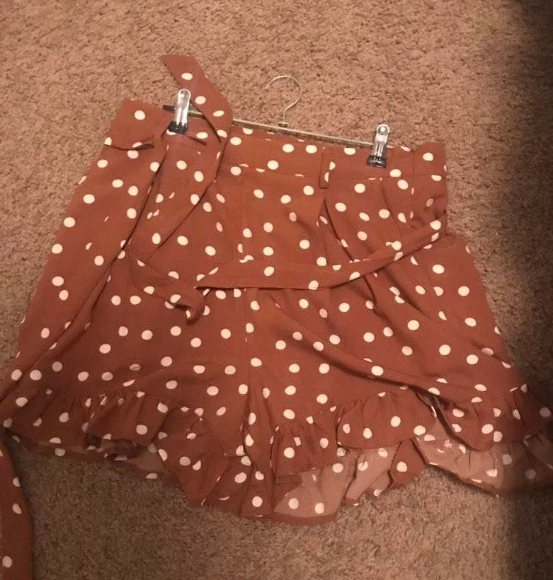 High Waisted Print Shorts Orange Size M - Image 3