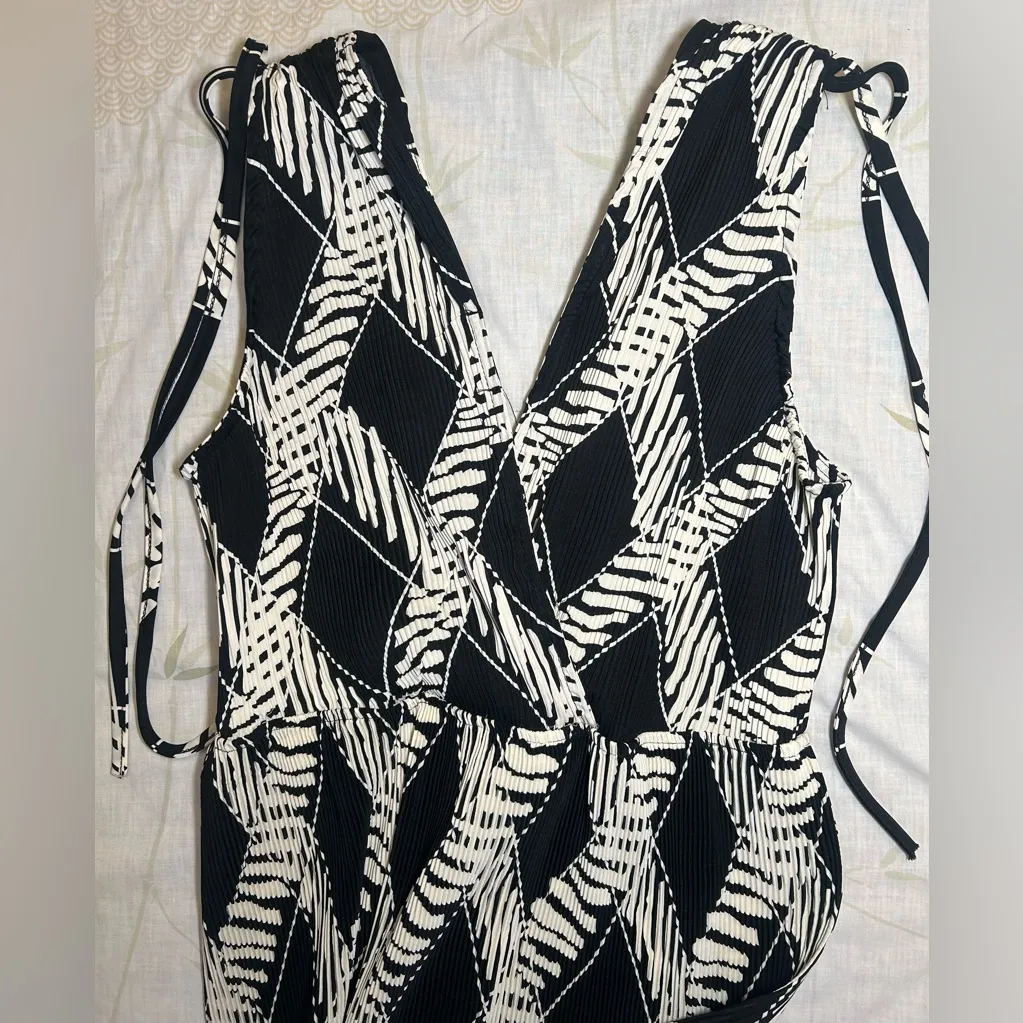 Anthropologie Kindred Black and White Patterned Women's Maxi Dress, XL - Image 4