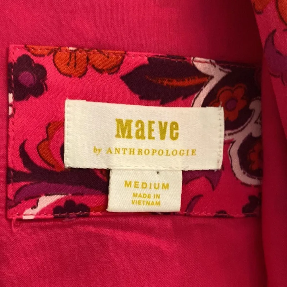 Maeve By Anthropologie Size Medium Wrap Front Tulip Hem Long Sleeve Dress - Image 9