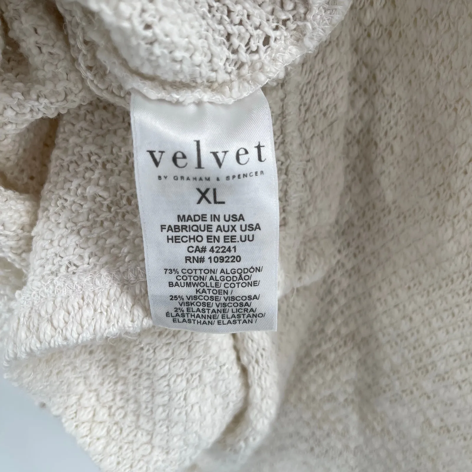 VELVET BY GRAHAM & SPENCER Elia Sweater Extra Large NWT Beach Knit Casual White Size XL - Image 9