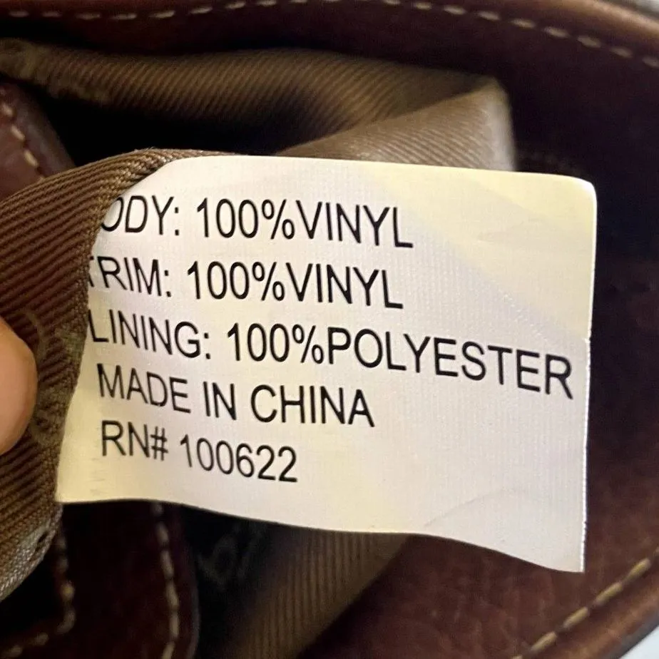 B.O.C. Vegan Faux Leather Shoulder Bag Color Block Neutral Earthy Classic Brown - Image 5