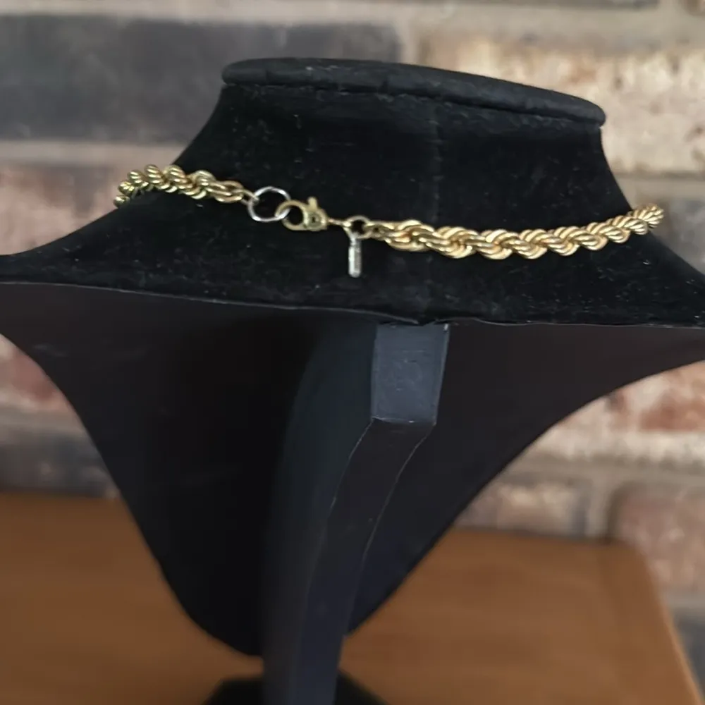 MONET 20” Twisted Rope Choker Necklace Gold plate 6mm width Vintage 70's 80's - Image 5