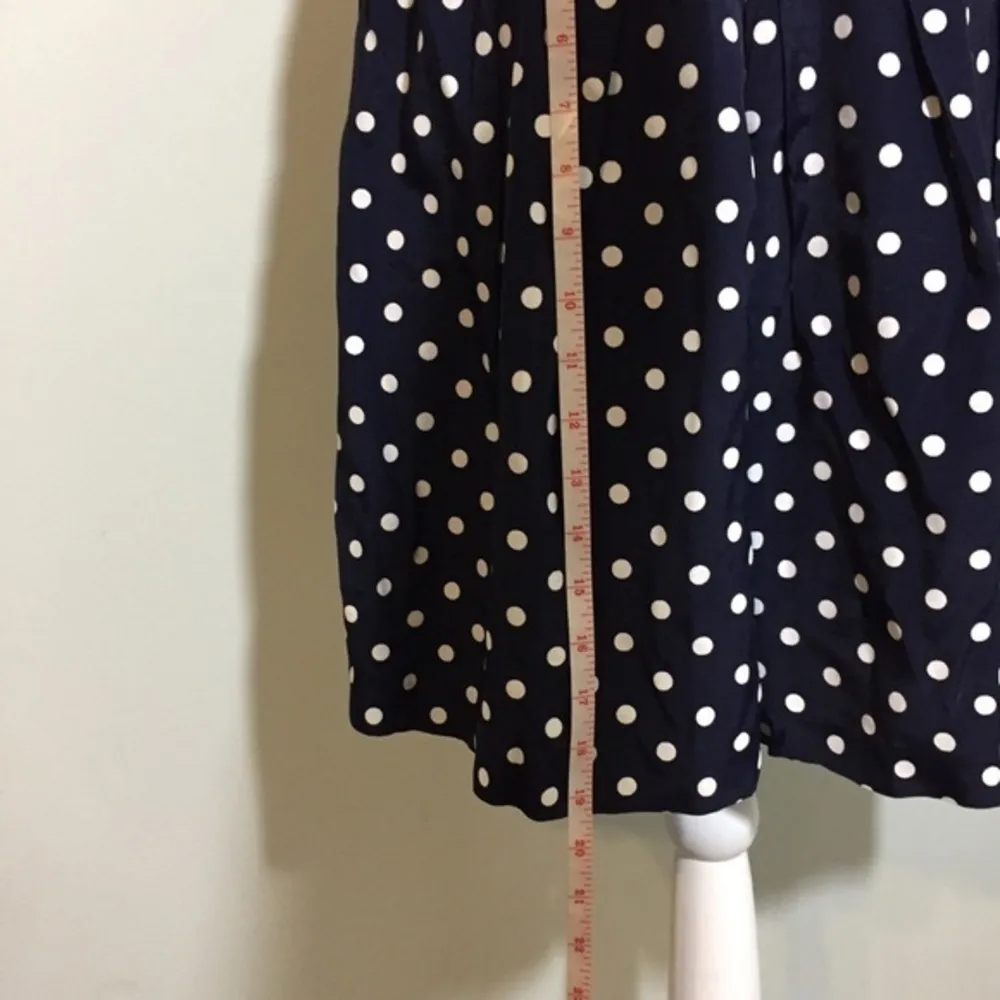 Dark Navy Blue White Polka Dot Culottes Shorts Iz - Image 5