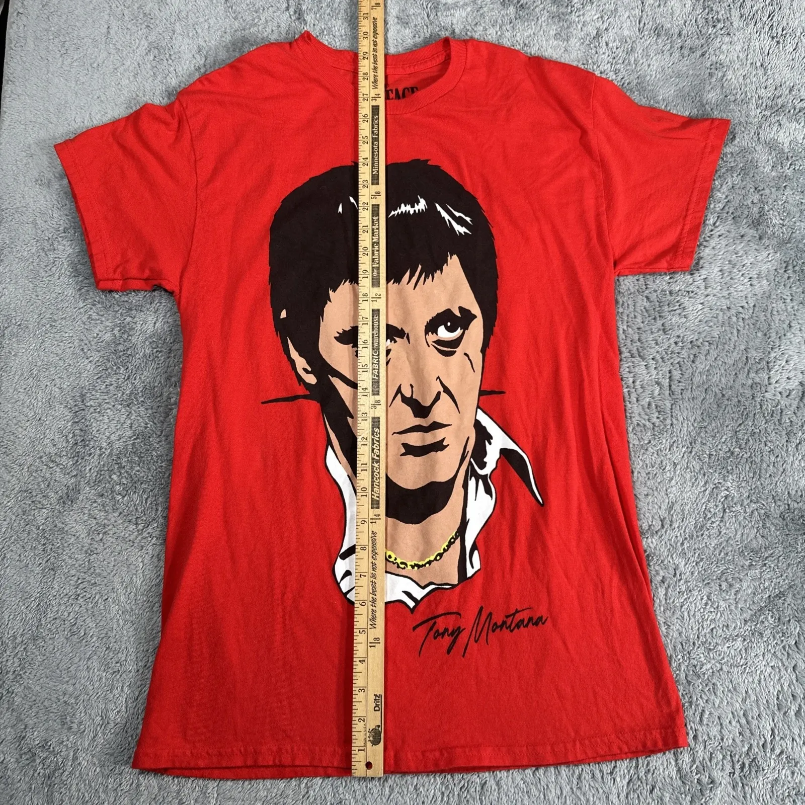 Scarface SZ M Official Double Sided Graphic Red T shirt Rare Unique Gangster Mob Size M - Image 4