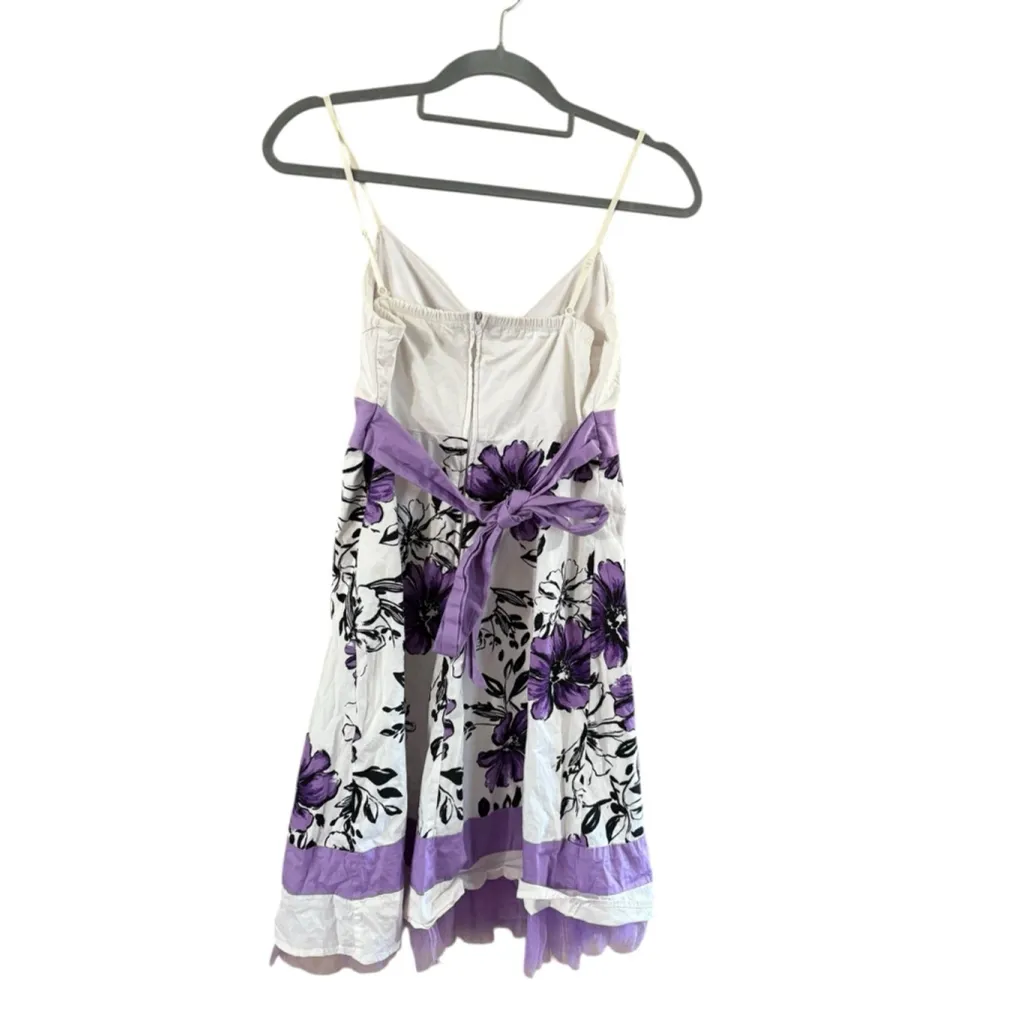 Women's Ruby Rox Juniors 7 White Purple Floral Mini Dress - Image 9