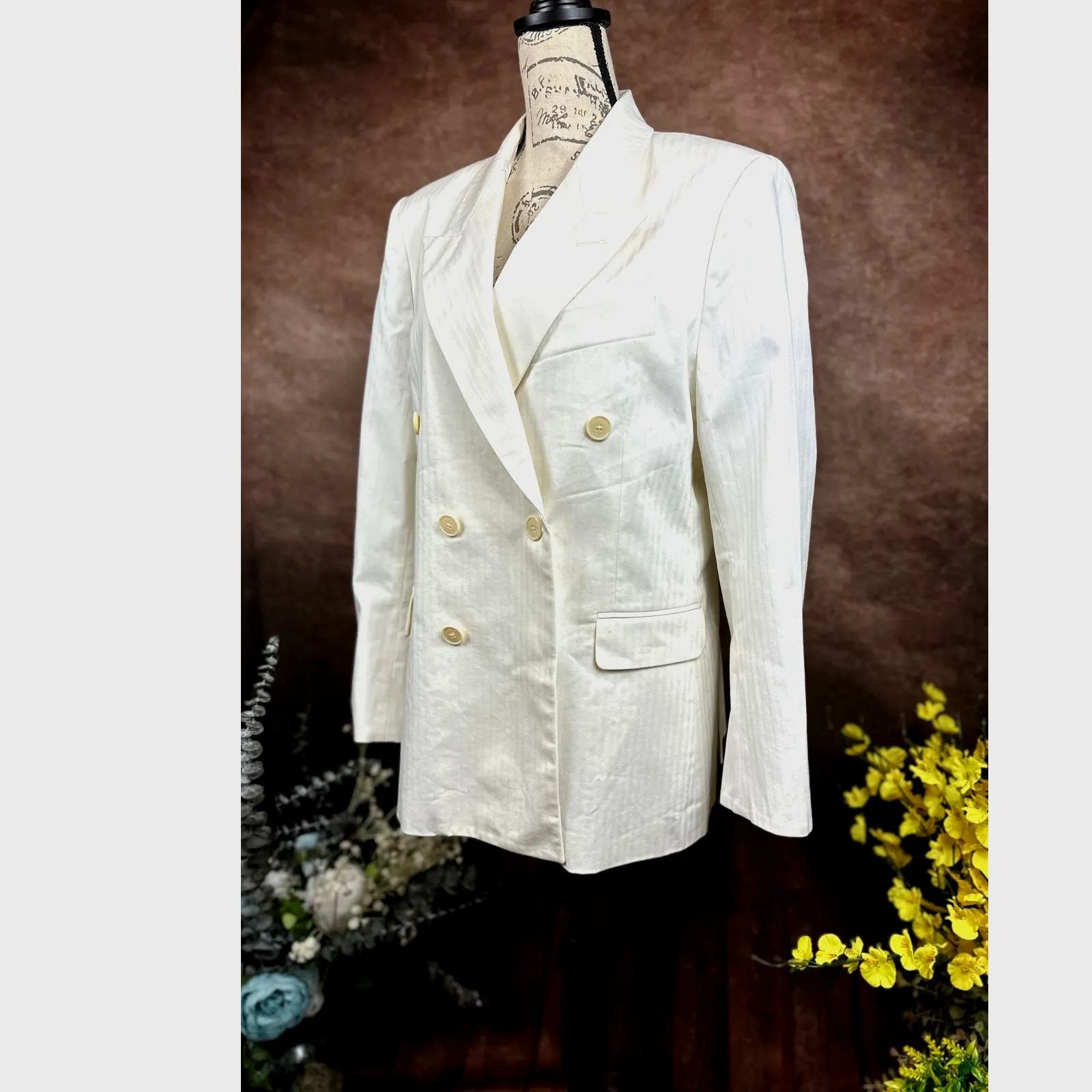 Zadig & Voltaire Vina Coton Blazer - Cream- size 40 (4) - Image 9