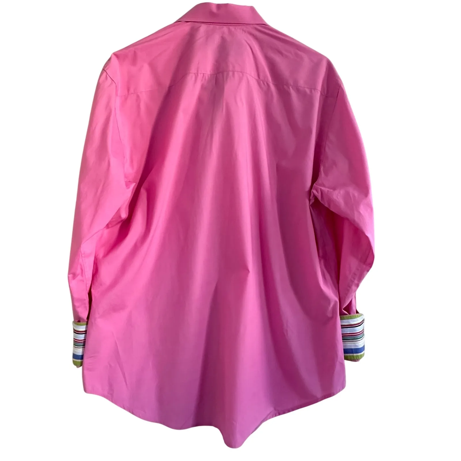 Robert‎ Graham Pink Embroidered Button Down Shirt  Men's Large Flip Cuffs - Image 3