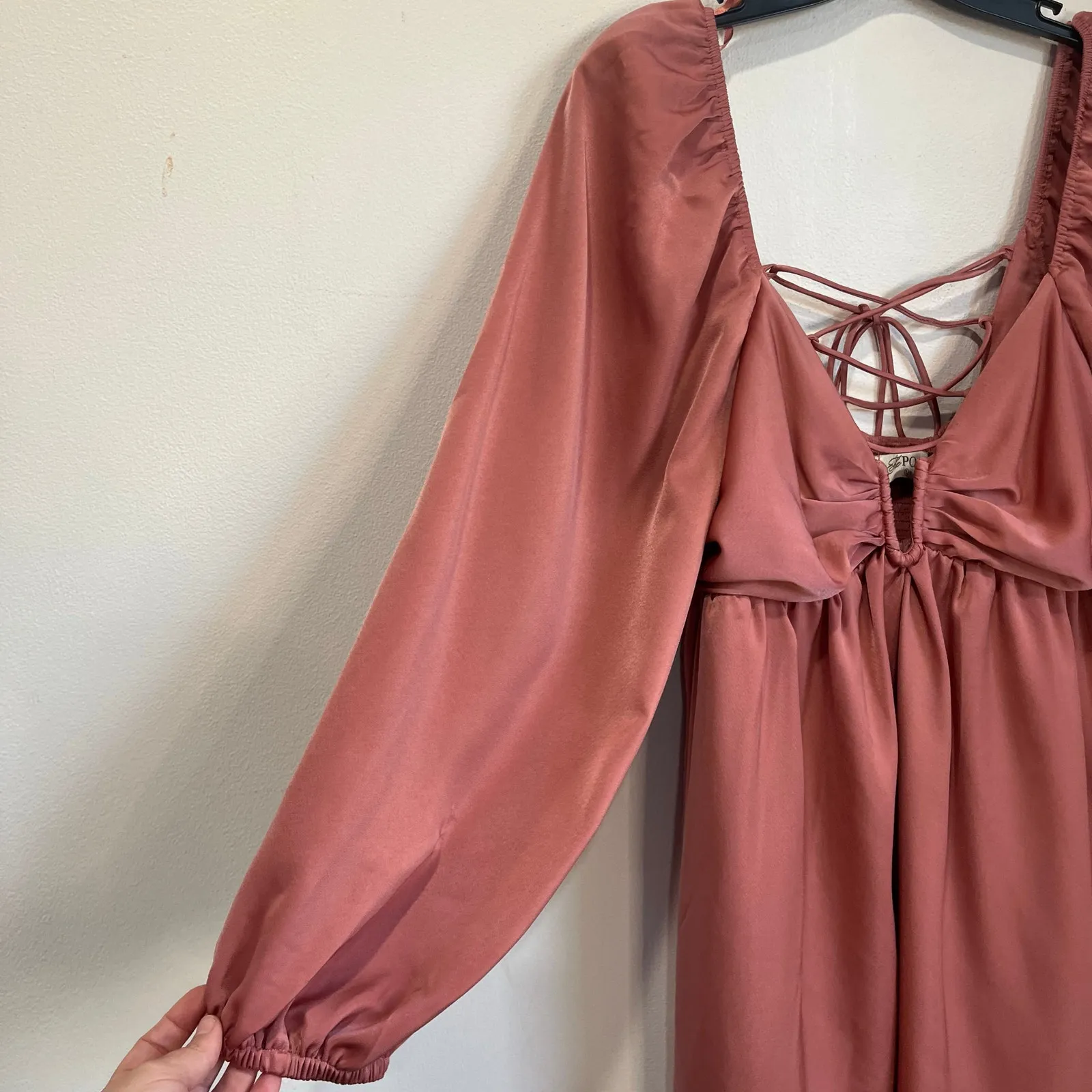 The Post Satin Long Sleeve Mini Dress Lace - Image 7