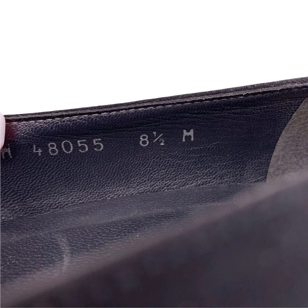 STUART WEITZMAN Black Patent Leather and Fabric Square Toe Pumps Size 8.5 Y2K - Image 9