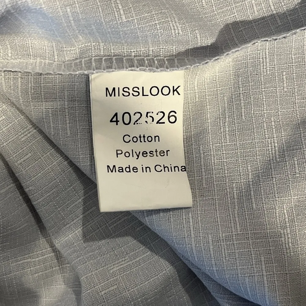 MissLook Gray White Polka Dot Short Sleeve Tunic Top Blouse Plus 4XL - Image 7