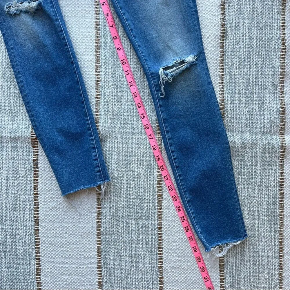 Mother High Waisted Looker Ankle Fray Thrilling Shots Jeans Women’s Size 24 Blue - Image 4