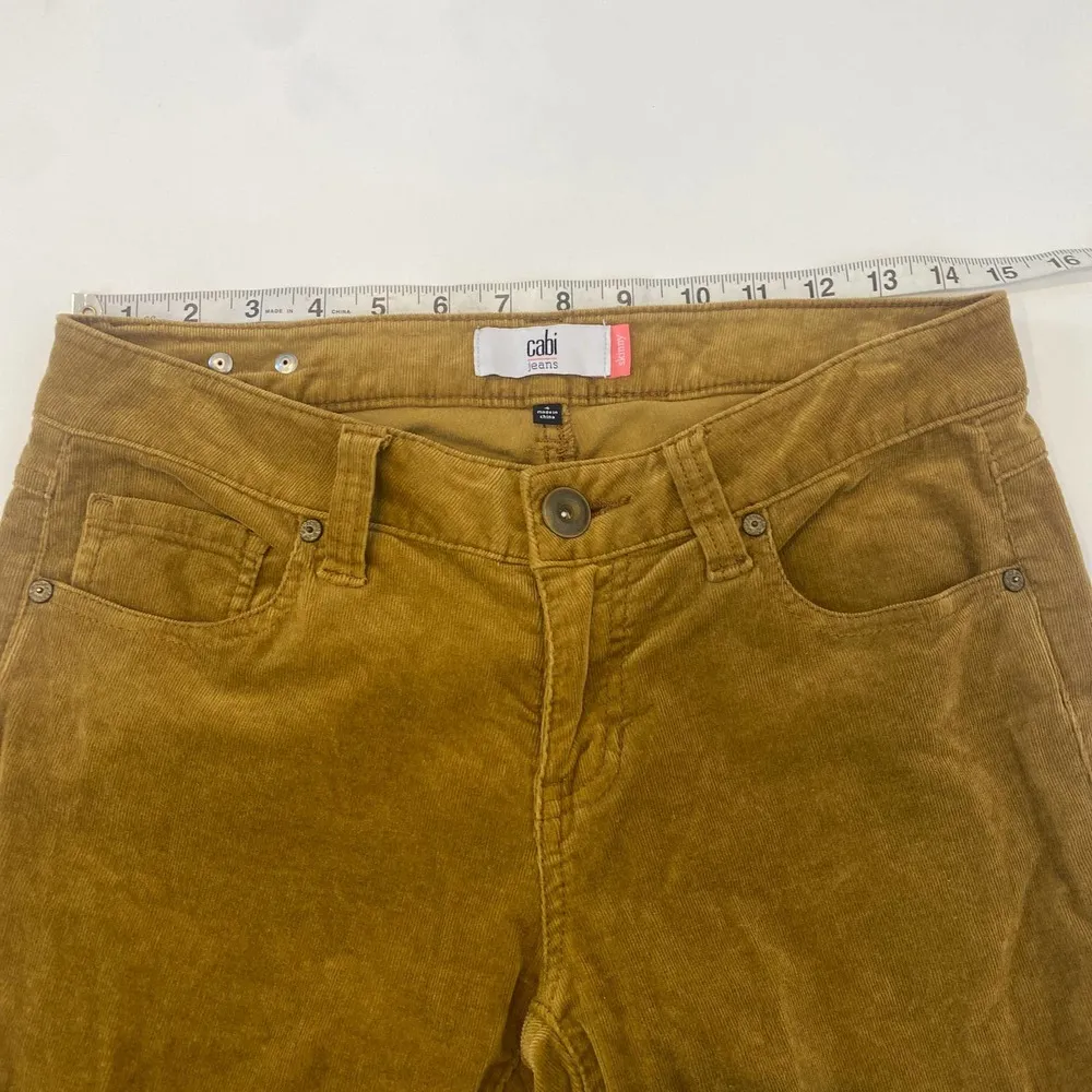 Cabi Jeans Tan/Gold Baby Corduroys Skinny Low-Mid Rise EUC Sz 4 - Image 8