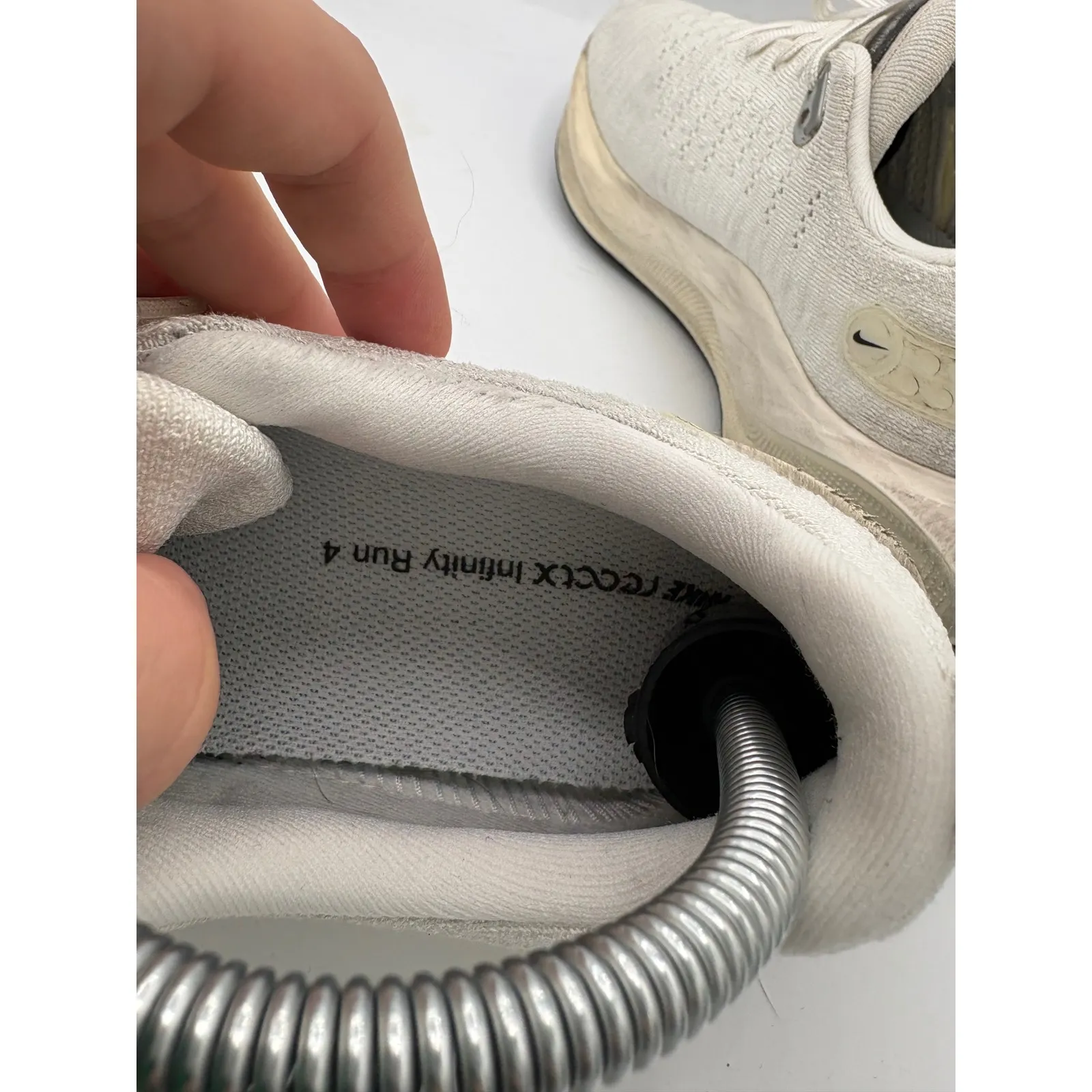 Nike React Infinity Run Flyknit 4 Women's White Running Shoes Size 7 - Image 8