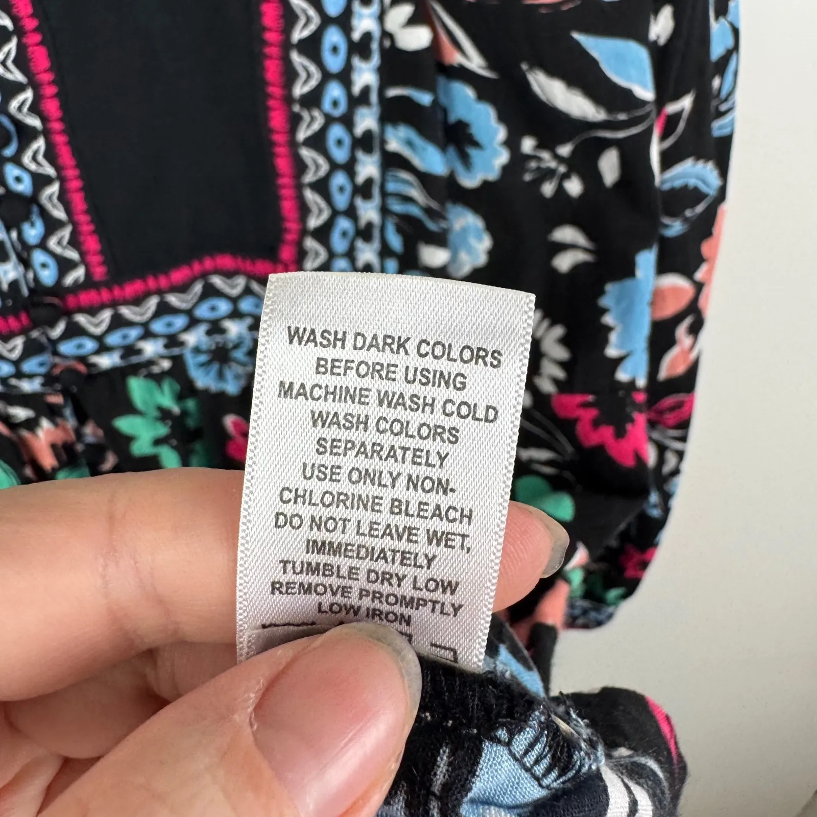 Woman Within Floral Tunic Top Large‎ Multicolor Peasant Comfy Colorful Festial - Image 8