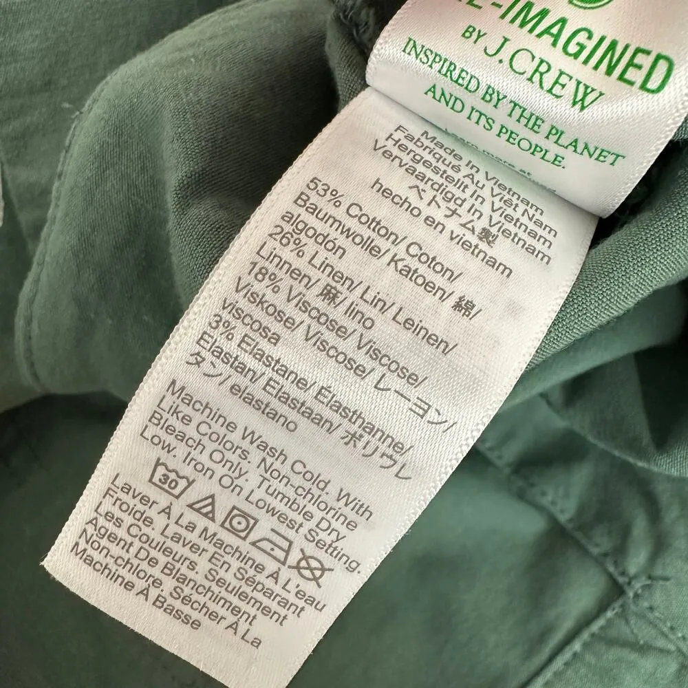 J.Crew Tall Lizzie High Rise Patch Pocket Wide Leg Pant Pale Green US 35 T NWT - Image 9