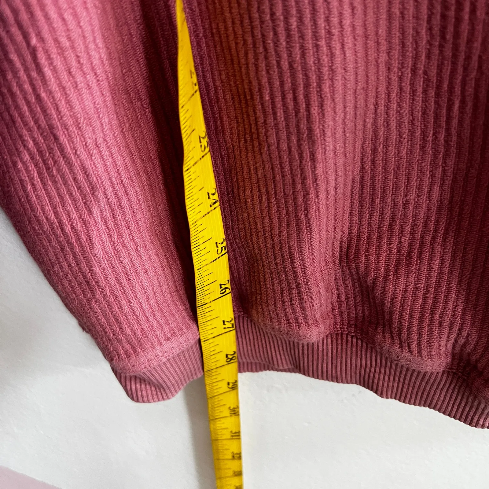 Aerie Pink‎ Waffle Knit Sweater Cozy Minimalist Loungewear Oversized Small - Image 8