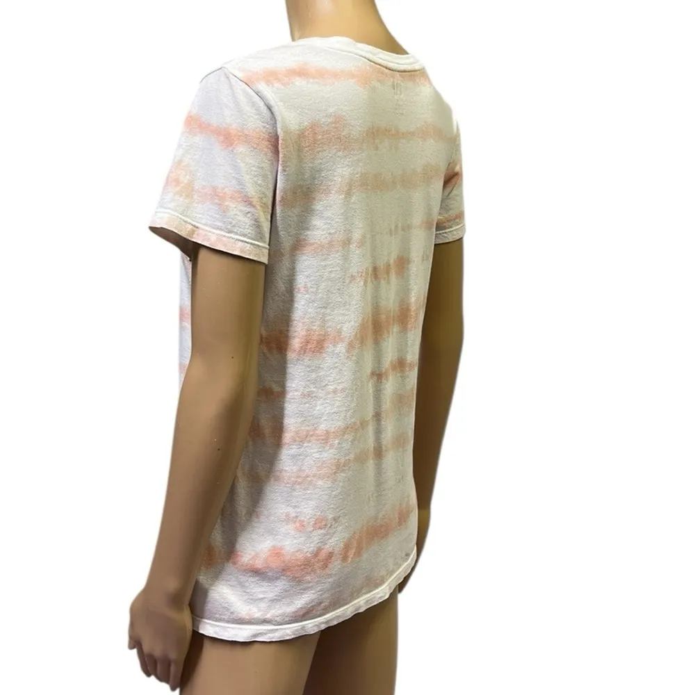 Gap Coral White Tie Dye Favorite Tee V Neck Short Sleeve Tshirt Cotton Modal M - Image 5