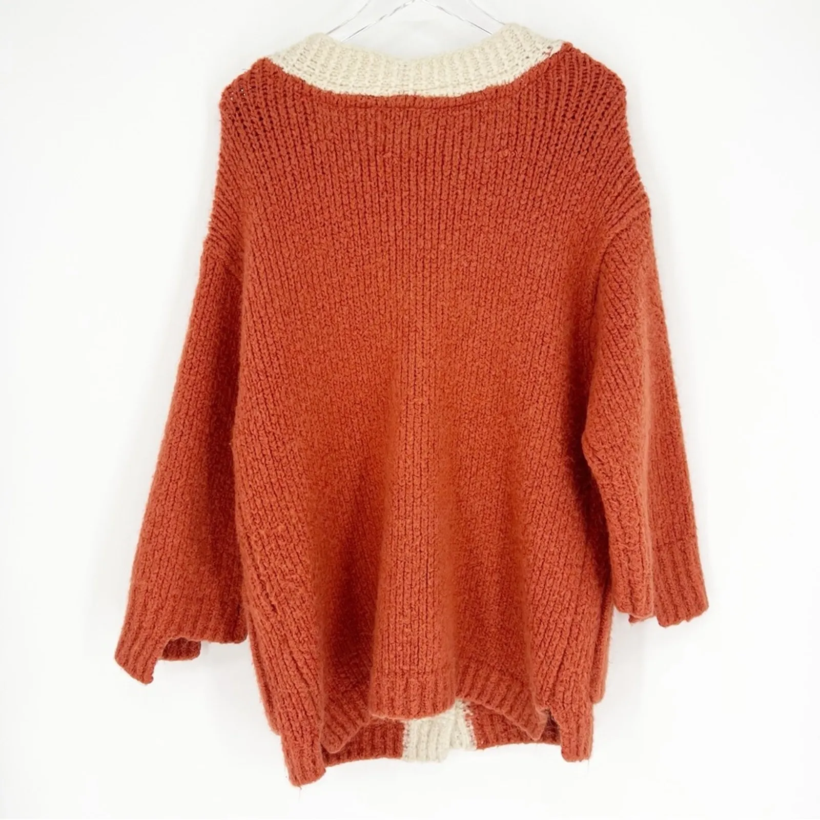 POL Longline Chunky Knit Cardigan S‎ Orange - Image 3