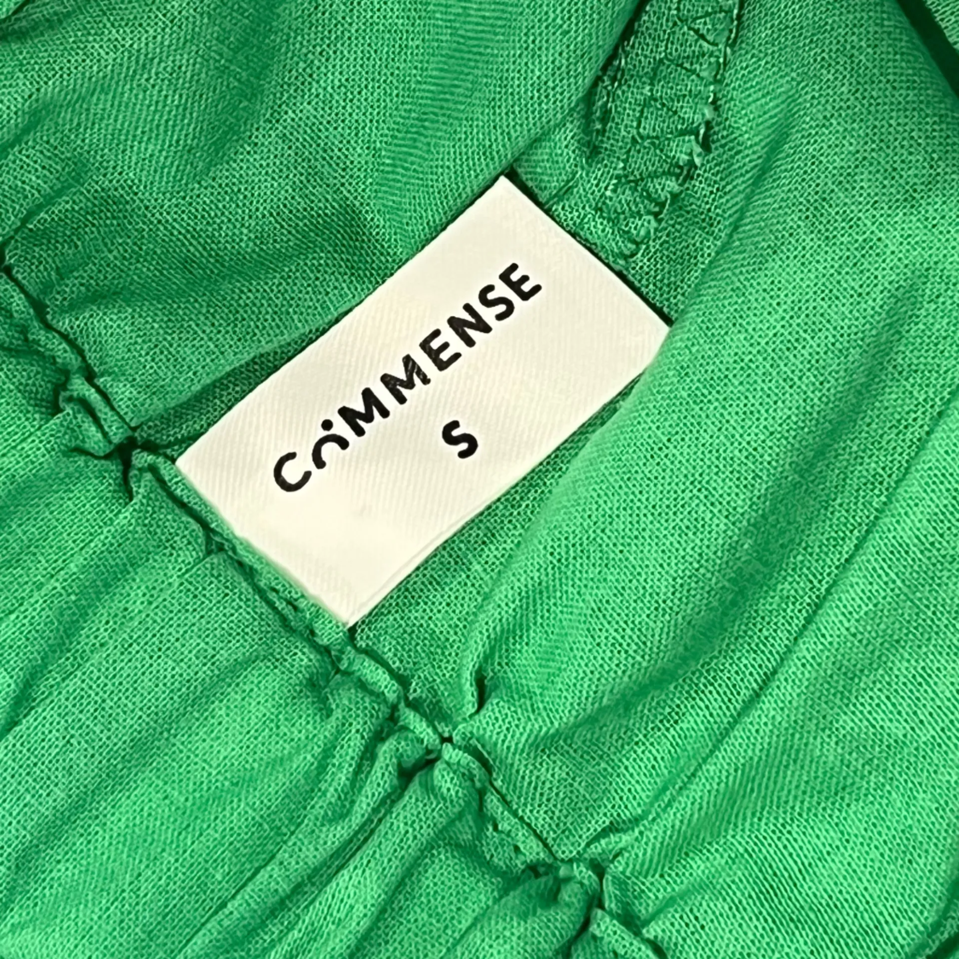 Commense Wide Leg Pull On Pants Kelly Green Linen Blend Small Wide Leg Flowy - Image 5