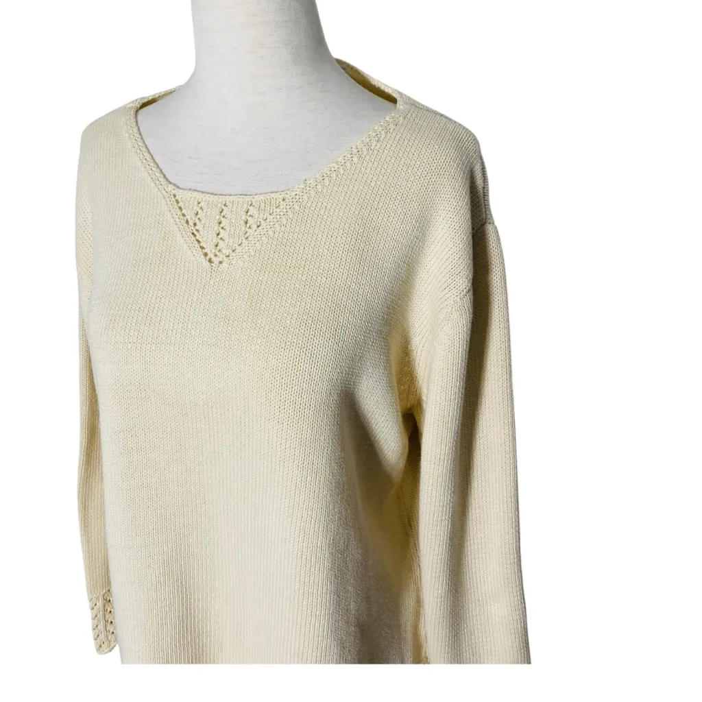 VINTAGE LIZ CLAIBORNE Crochet Accent Sweater - Image 4