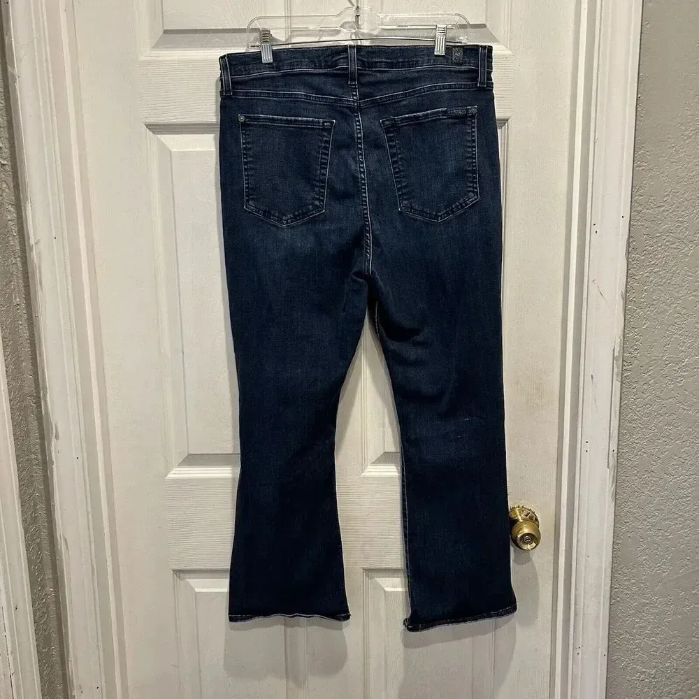 7 For All Mankind b(air) Ripped Knee Kick Flare Destroy Jeans Sz 32‎ - Image 6