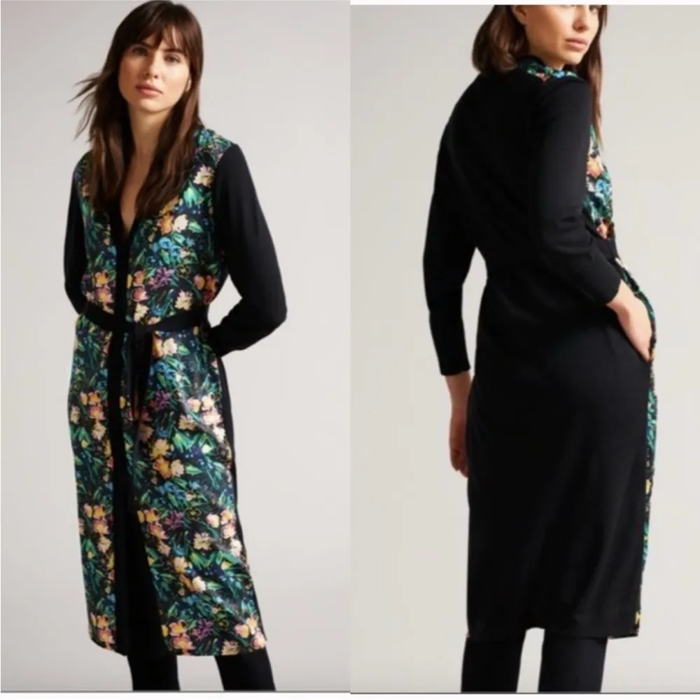 Ted Baker London Tilja longline woven front cardigan floral TED size 2 - US 6 - Image 2