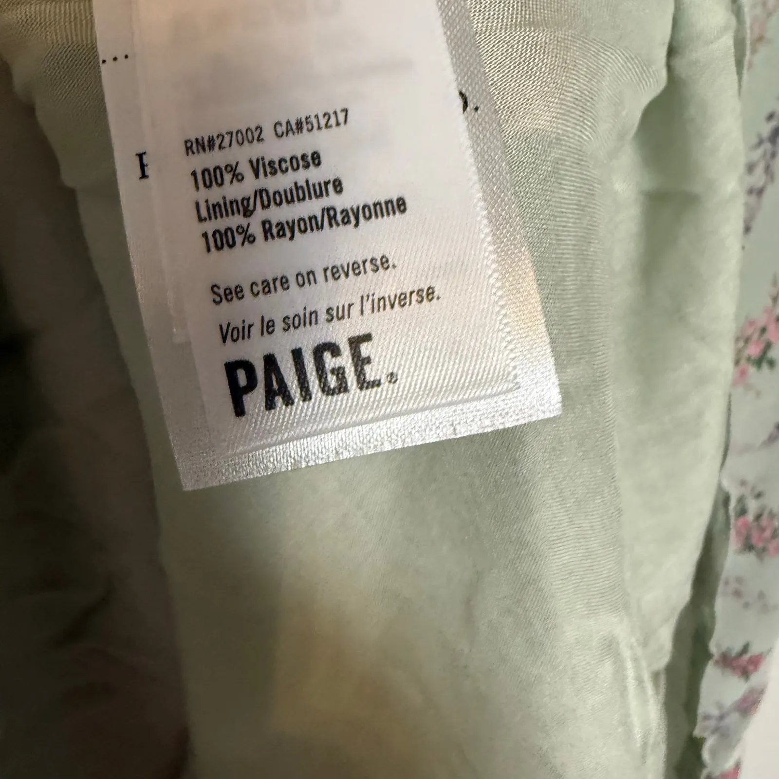 Paige Shona Sage Green Floral Print Ruffled V-Neck Spring Midi Dress Size 2 - Image 14