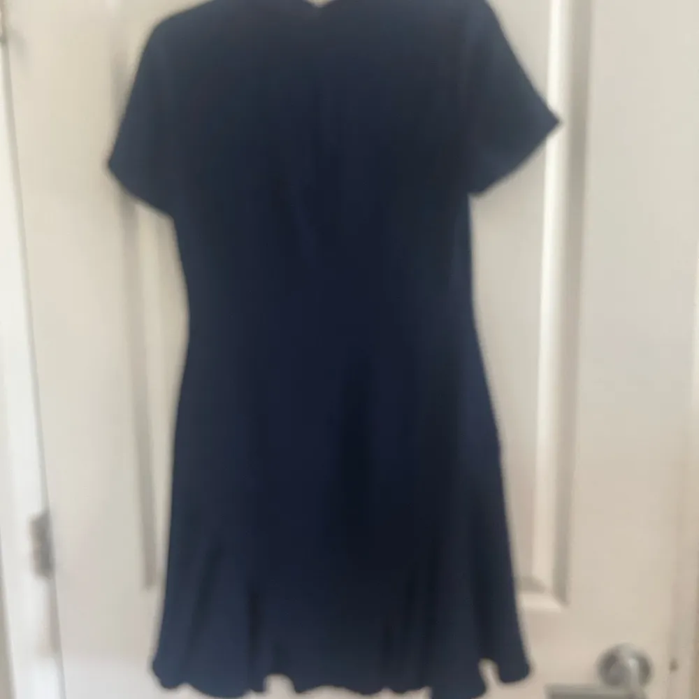 Shoshanna Blue A-Line Mini Dress with Mock Neck - Image 7