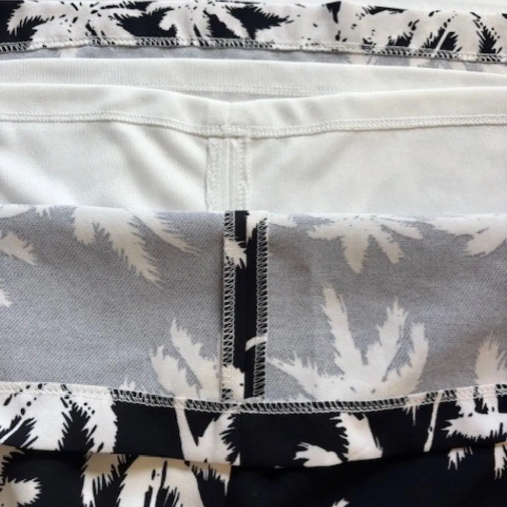 Gianni Bini Women's Skirt L Black White Palm Tree Hawaiian Stretch Resortwear - Image 4