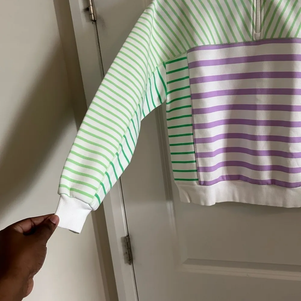 Scotch & Soda Stripped Relaxed-Fit Half Zip Sweater - Image 2