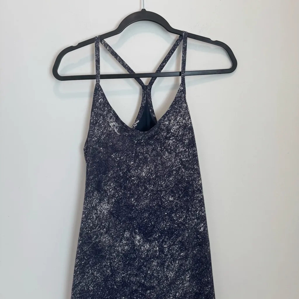 Outdoor Voices Women's Mini Dress - Blue Printed Tank Dress size S - Image 3