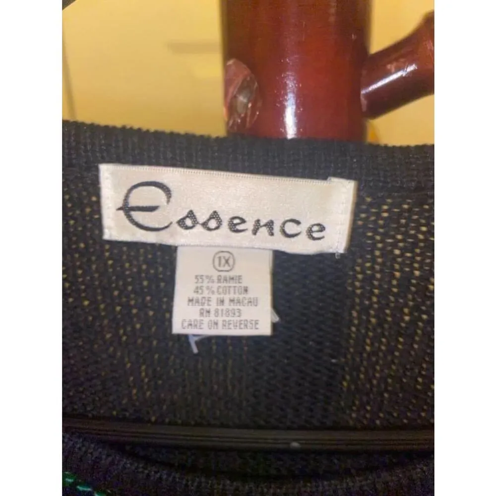 Women's Essence 1X Black Sequin Sweater - Image 2